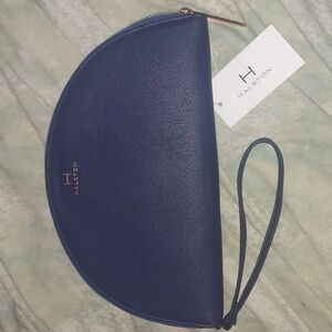 H By Halston Navy Half Moon Wristlet Nwt
